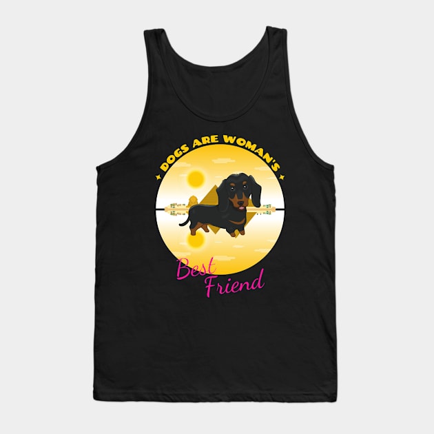 Dogs Are Women's Best Friend Dachshund Tank Top by Bullenbeisser.clothes